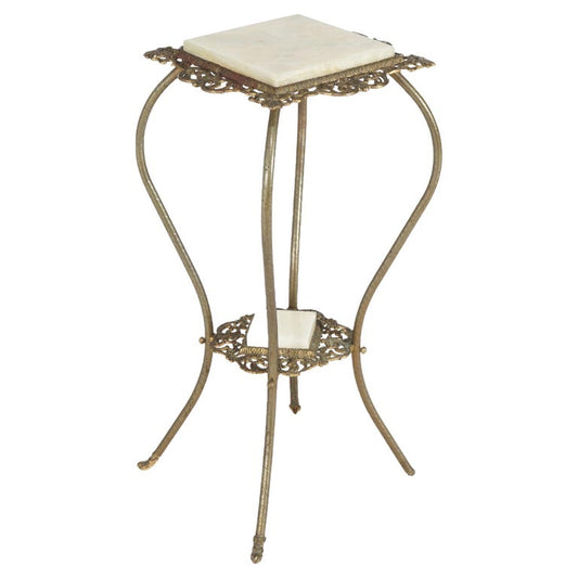 Antique Victorian Brass & Onyx Plant Stand C1890