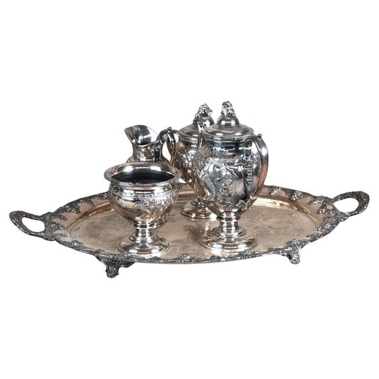 Antique Five Piece E. B. Maltby Silver Plated Tea Set C1890