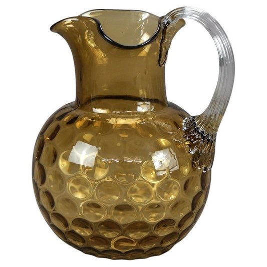 Antique Mount Washington Amberina Coinspot Glass Pitcher C1900