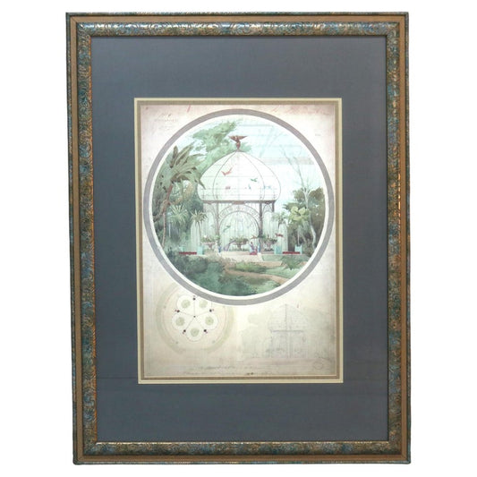 Antique Signed And Numbered Print “Aviary In The Winter” By Adrien Chan C1899