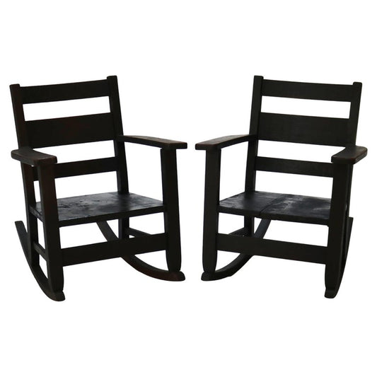 Pair of Antique RH Conant’s Sons Arts & Crafts Mission Oak Rocking Chairs c1910