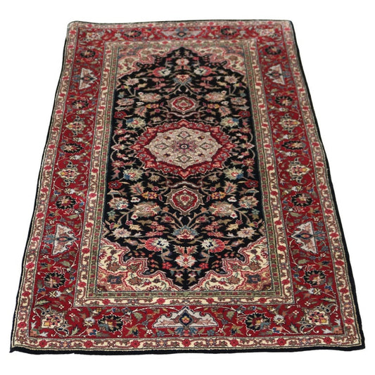 Persian Silk Kashan Throw Rug 20thC