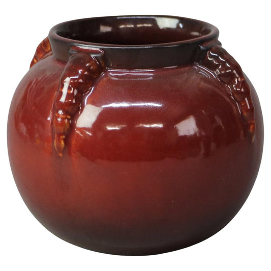 Roseville Art Pottery Topeo Red Claw Vase Mid 20thC