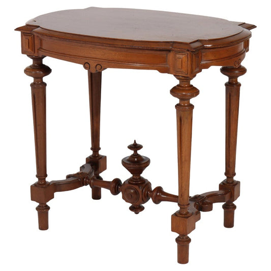 Antique Victorian Renaissance Revival Walnut Lamp Table C1890