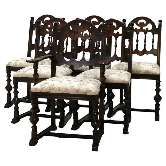 Six Antique Berkey & Gay or Kittinger School Carved Walnut Dining Chairs C1930