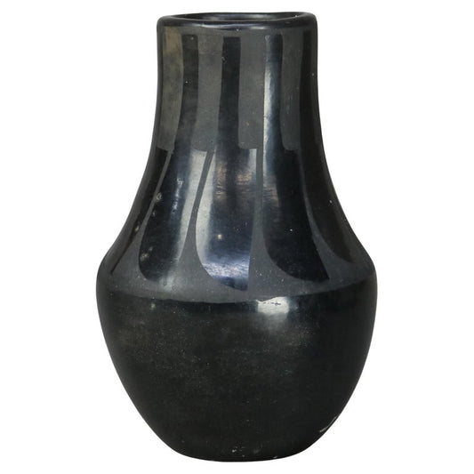 Antique Southwest Native American Black on Black Pottery Vase C1920