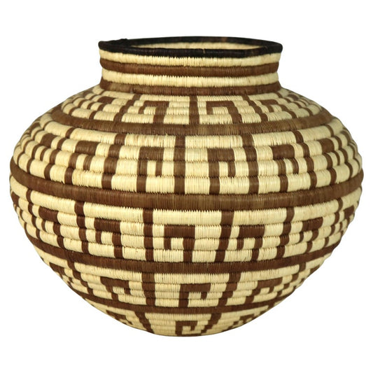 Vintage Native South American Wounaan and Embera Woven Reed Basket 20thC
