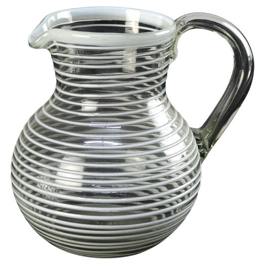 Mid Century Modern Threaded Art Glass Juice Pitcher 20thC
