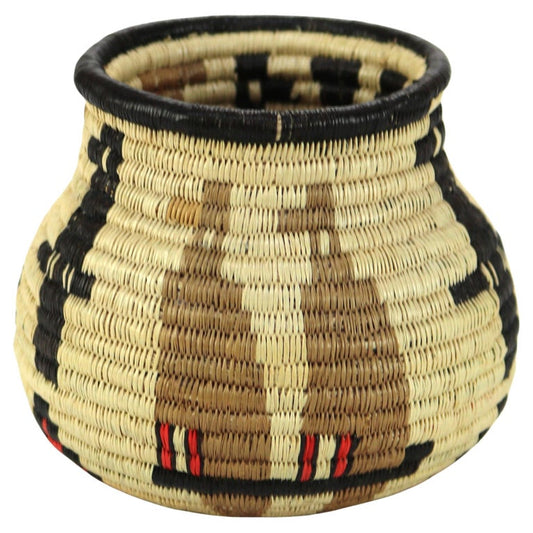 Vintage Native South American Wounaan & Embera Figural Woven Reed Basket 20thC
