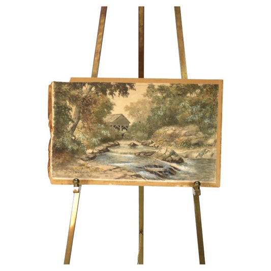 Antique Watercolor on Paper Landscape Signed N. S. Bowdish C1890