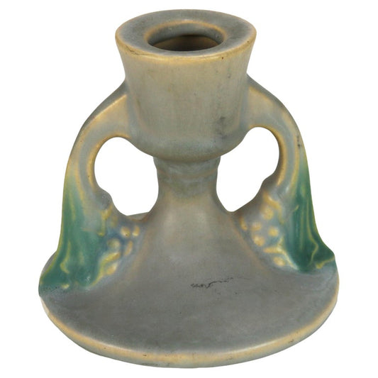 Roseville Art Pottery Gray Candleholder with Tuscany Pattern Mid 20thC