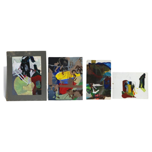 Four Mid Century Modern Abstract Impressionist Paintings C1968