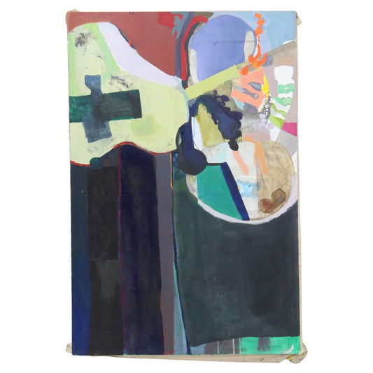 Oversized Mid Century Modern Abstract Impressionist Oil on Canvas Painting C1968