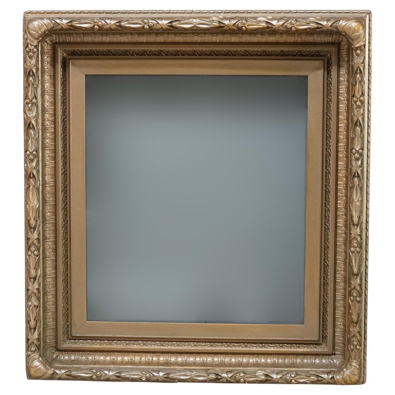 Antique Carved Gilt Wood Frame With Glass C1900