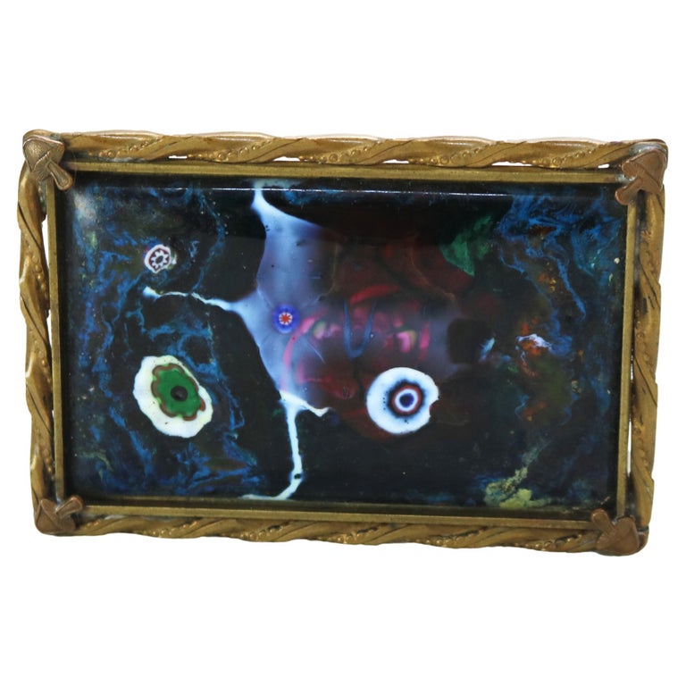 Antique Abstract Enameled Belt Buckle by Harris C1910