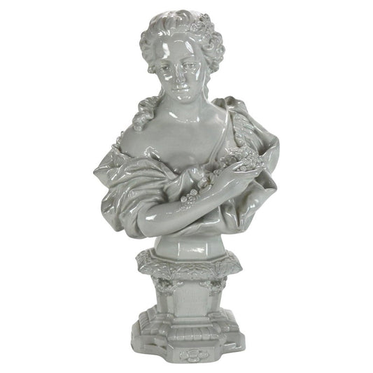 Antique Blanc De Chine Classical Pottery Bust of a Woman Signed C1890