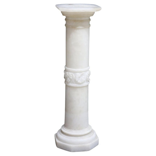 Antique Classical Doric Carved Alabaster Column Sculpture C1890