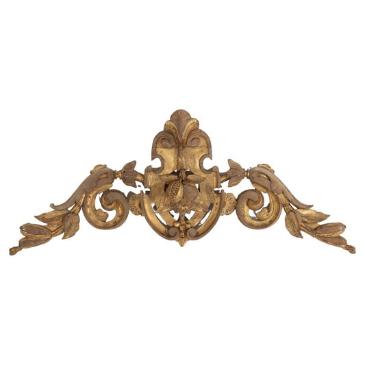 Antique French Renaissance Revival Carved Gilt Wood Mirror Crest C1880