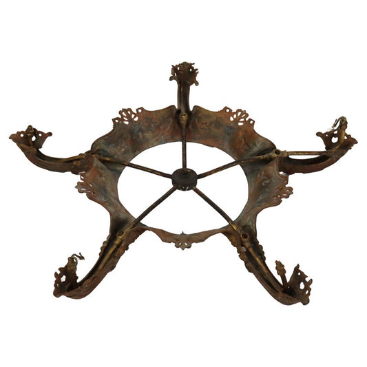 Antique Cornelius & Baker Bronze & White Metal Hanging Gas Light C1850