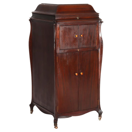 Victrola XVI Mahogany Upright Disc Player & Discs C1900