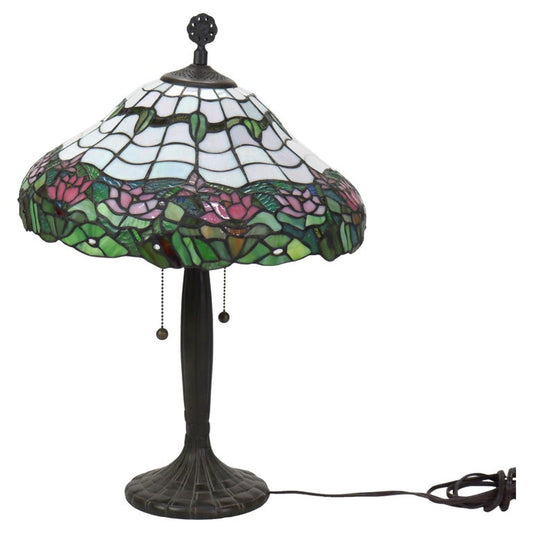 Arts & Crafts Leaded Stained Glass Table Lamp 20thC