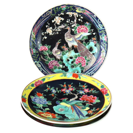 Three Pieces Antique Japanese Nippon Plates Signed C1930