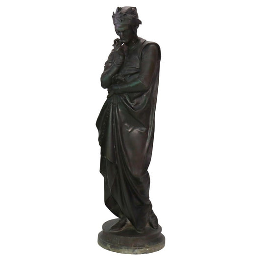 Antique Cast Bronzed Metal Sculpture “El Dante” by A. Carrier C1900