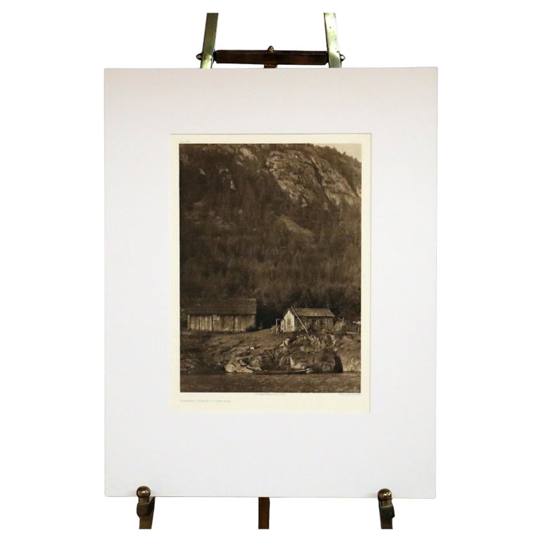 Edward S. Curtis Native American Print “Spearing Salmon-Cowichan", John Andrew