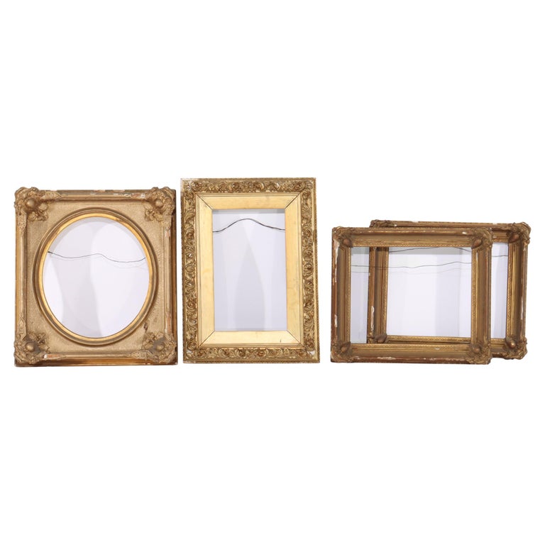 Four Antique Victorian Gilt Wood Frames C1890