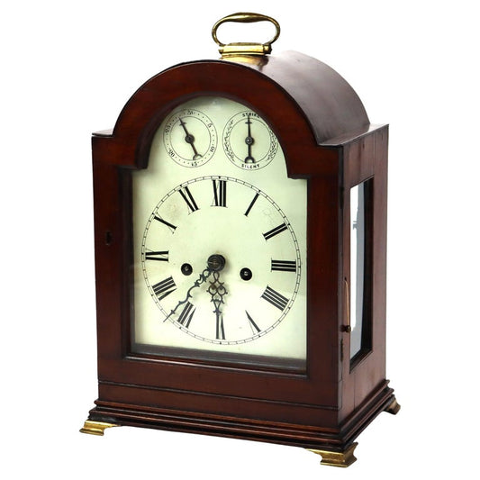 Antique Elliott English George III Mahogany Bracket Clock signed C1800 AS IS
