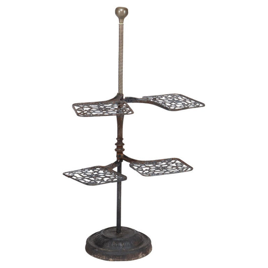 Antique Victorian Cast Iron Adjustable Plant Stand C1868