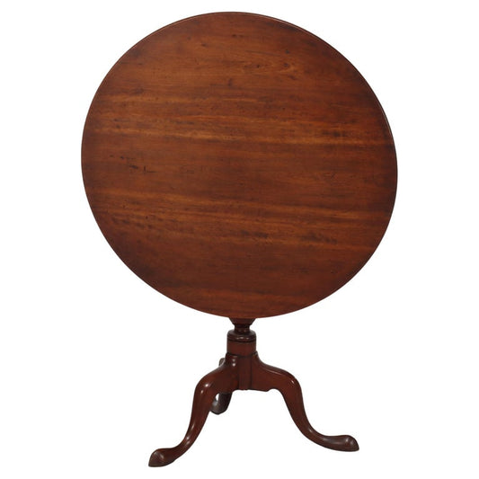 Antique Queen Anne Mahogany Three Legged Tilt Top Table Unsigned C1780