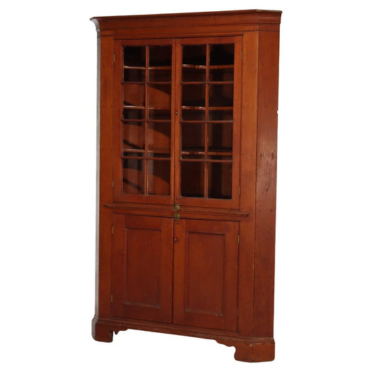 Antique Boston Federal Mahogany Two-Door Four-Drawer Linen Press c1850