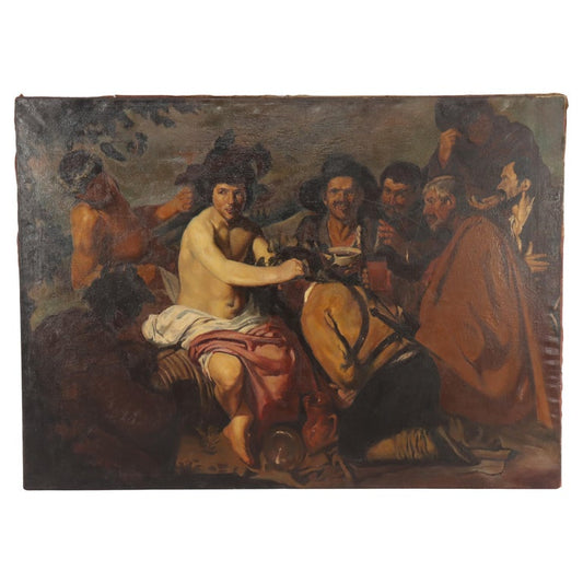Oil On Canvas Old Master Copy Of Velazquez’s “The Triump of Bacchus" c1920