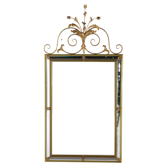 Large Vintage French Louis XVI Gilt Wall Mirror C1940