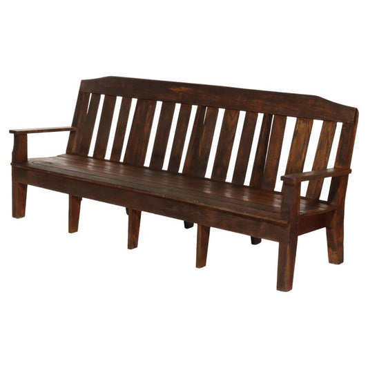 Antique Stickley School Arts & Crafts Oak 8' Long Bench C1920