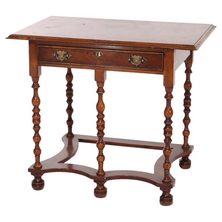 Yorkshire High Point Elizabethan Burl Hall Table 20th C