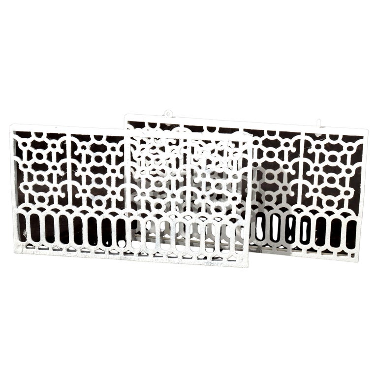Pair Of Antique Cast Iron Grates C1900