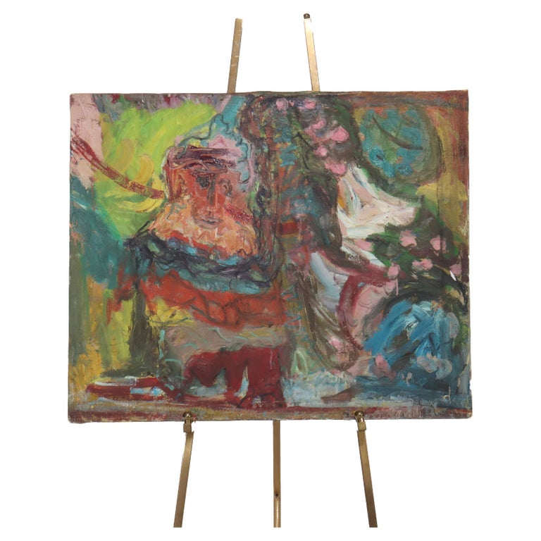 Abstract Expressionist Oil On Canvas Painting “This Victim” By East Village 1986