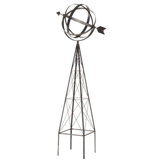 Oversized 105" Vintage Wrought Metal Garden Armillary 20thC