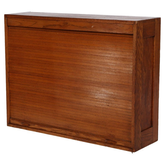 Antique Oak Roll Front Cabinet C1920