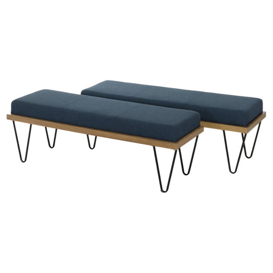 Pair Mid Century Modern Nobel House Home Furnishings Upholstered Benches C1960