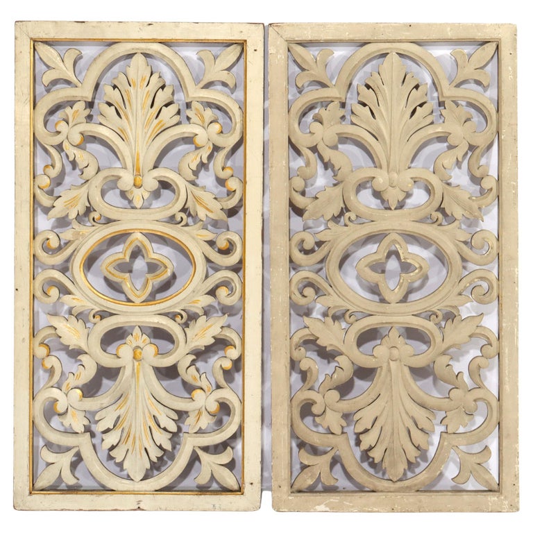 Vintage Carved Wood Architectural Grates 20thC