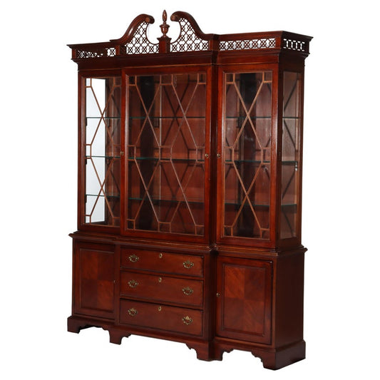 Oversized Lexington Palmer Home Federal Style Mahogany China Cabinet 20thC