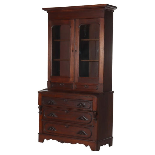 Antique Eastlake Victorian Walnut Secretary Desk C1880