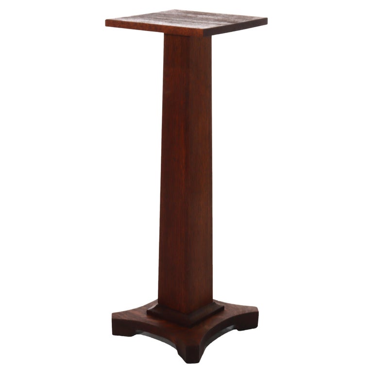 Antique Stickley School Arts & Crafts Mission Oak Plant Stand c1920