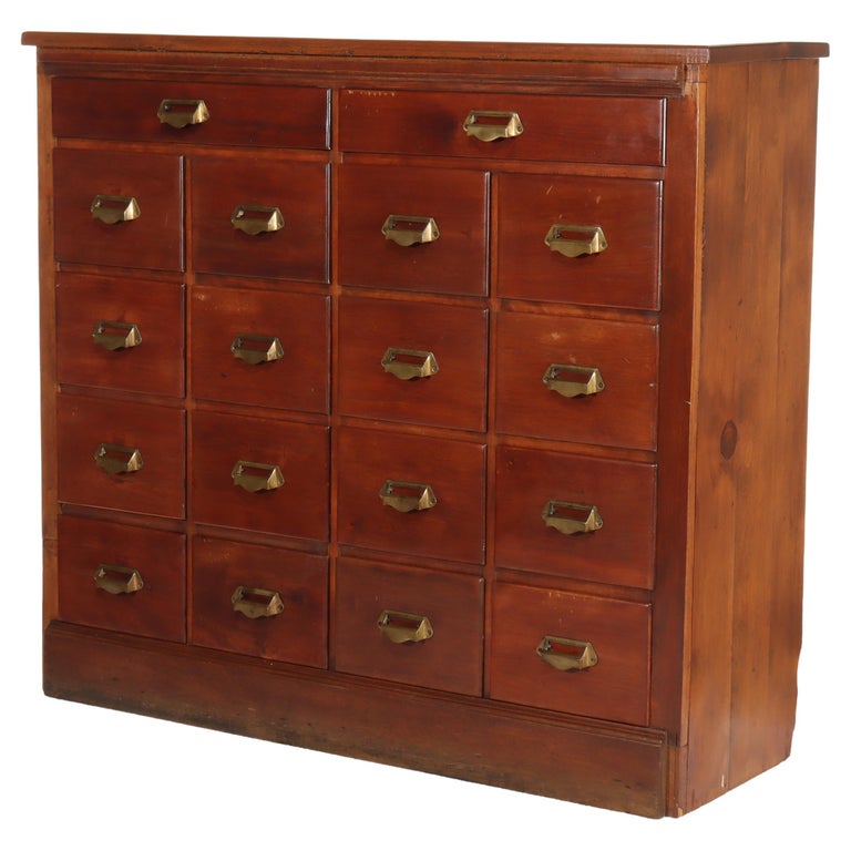 Antique Cherry 18-Drawer Apothecary Cabinet C1850