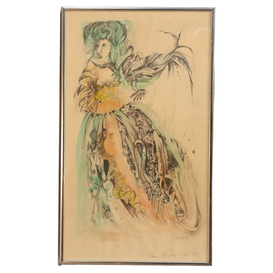 Surrealist Watercolor Drawing “Demons That Plague A Great Lady” by Guenther