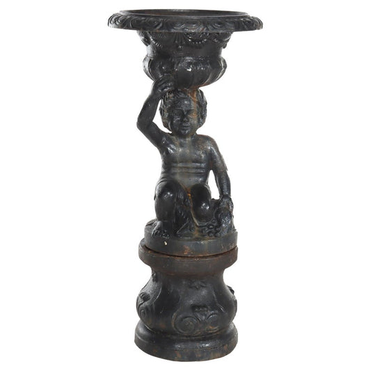 Antique Neoclassical Cast Iron Figural Cherub Garden Urn C1890