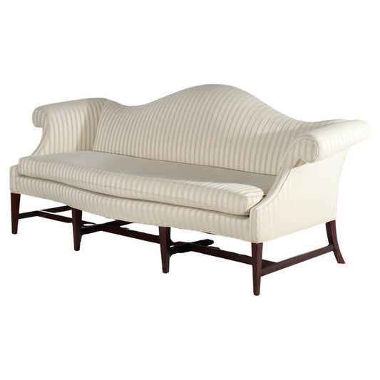 Vintage English Georgian Style Camel Back Sofa 20thC